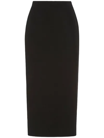 Alessandra Rich High-waisted Bouclé Tweed Midi Skirt In Black