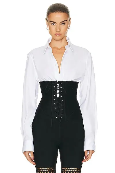 Alaïa Lace-up Corset Belt In Noir Alaia