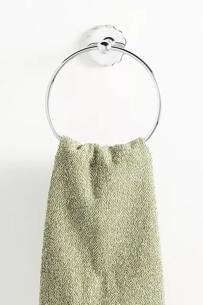 Anthropologie Wiggle Towel Ring In Silver