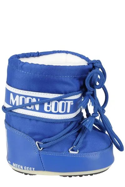 Moon Boot Kids' Icon Nylon Ankle Snow Boots In Blue