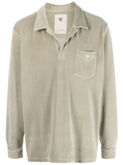 Oas Company Long-sleeved Velour Shirt In Grün