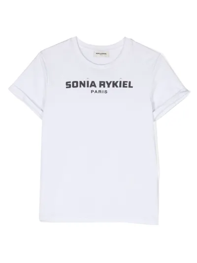 Sonia Rykiel Enfant Kids' Logo-print Crew-neck T-shirt In White