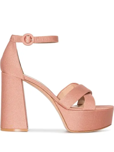 Gianvito Rossi Sheridan 70 Suede Platform Sandals In Pink