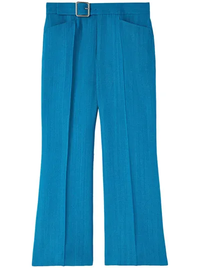 Jil Sander High-waist Flared Trousers In Blue