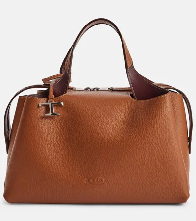 Tod's Apa Medium Leather Tote Bag In Buff