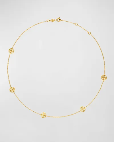 Tory Burch Miller Station Necklace In Gold