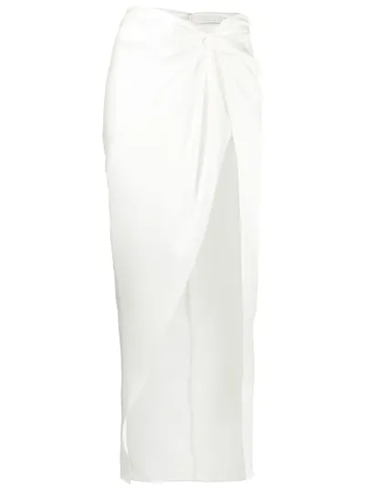 Fleur Du Mal Side Knot-detail Skirt In Ivory