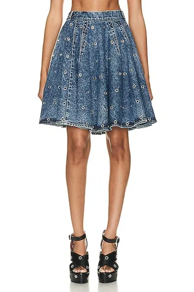 Alaïa Alaia Eyelet Skater Skirt In Blue