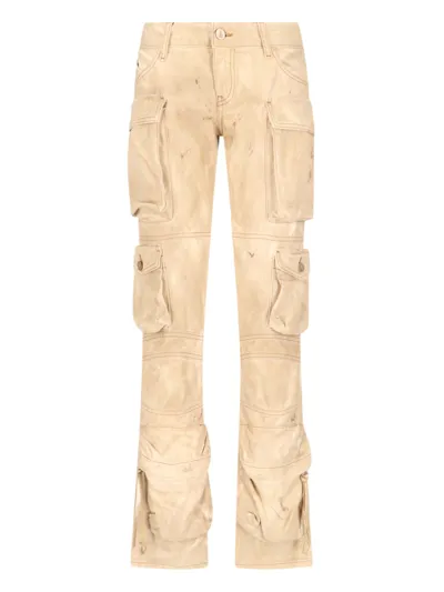 Attico 'essie' Cargo Jeans In Beige