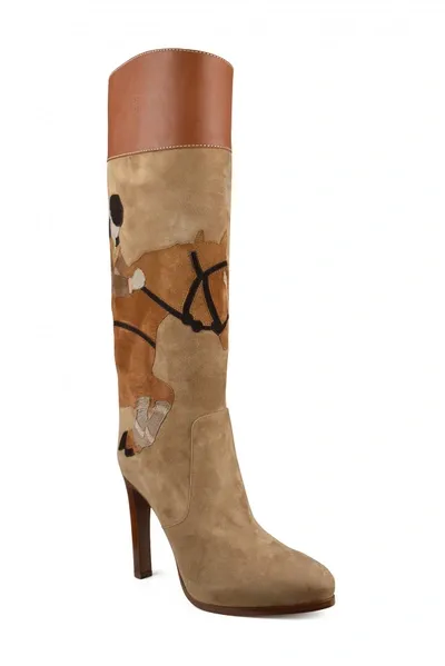 Ralph Lauren Renise Boots In Cream