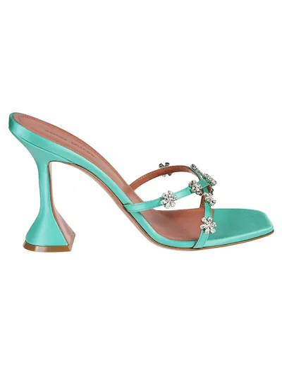 Amina Muaddi Lily Slipper In Blue