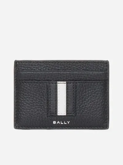 Bally Logo Leather Card Holder In Black