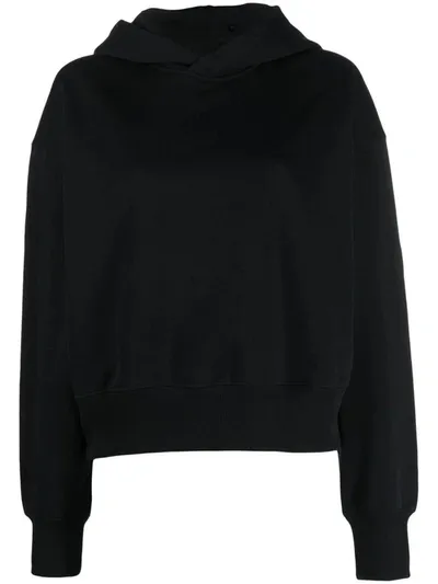 Y-3 Logo-patch Long-sleeve Hoodie In Black