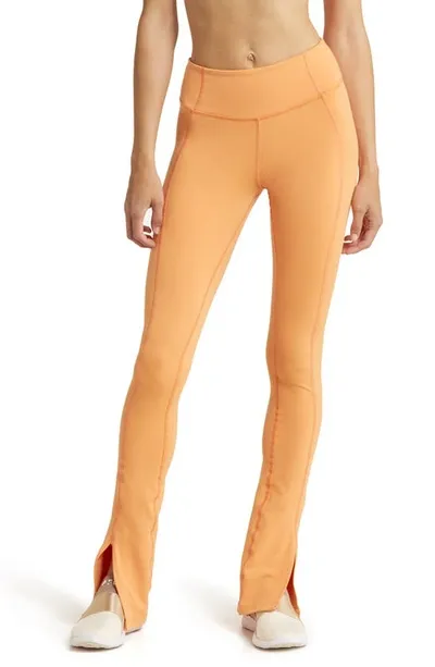 Solely Fit Long Split Hem Leggings In Apricot