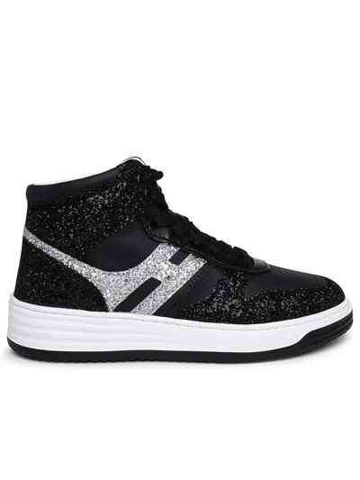 Hogan Sneakers High Top  H630 Silverblack In Silver,black