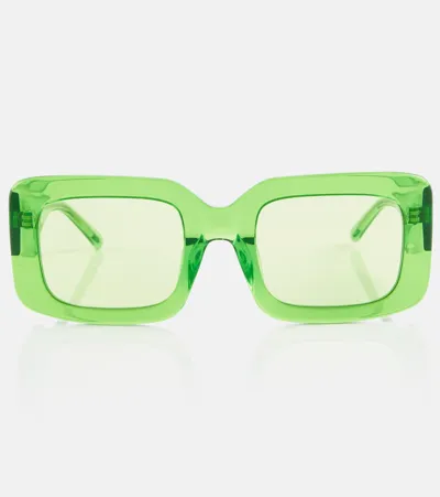 Attico X Linda Farrow Jorja Sunglasses In 06 Green Silver Green