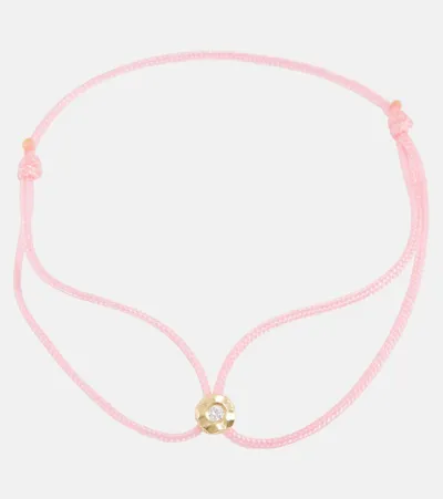 Octavia Elizabeth Parachute Nesting Gem 18kt Gold Bracelet With Diamond In Pink