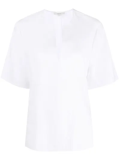 Vince Easy Slit Neck Tee In White