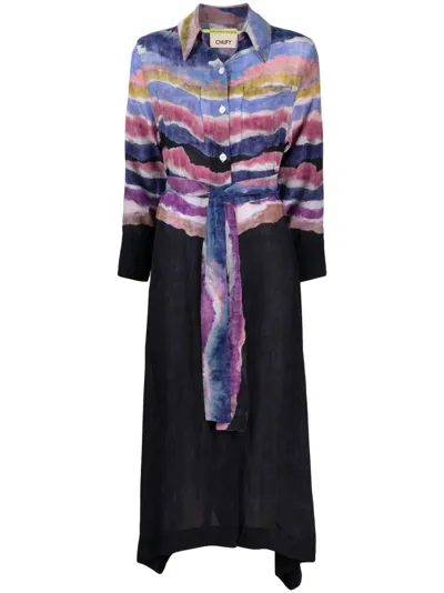 Chufy Ella Silk Shirt Dress In Multi