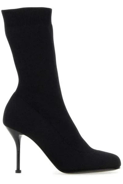 Alexander Mcqueen Knit Stiletto Sock Booties In Black