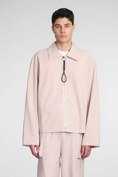 Bonsai Casual Jacket In Powder Wool In Pink