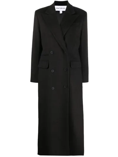 Materiel Maxi Coat With Slits In Black