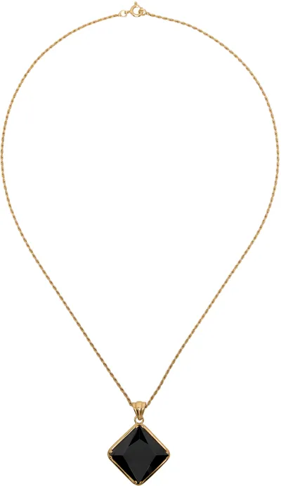 Ernest W Baker Gold Stone Necklace In Gold Plated Silver