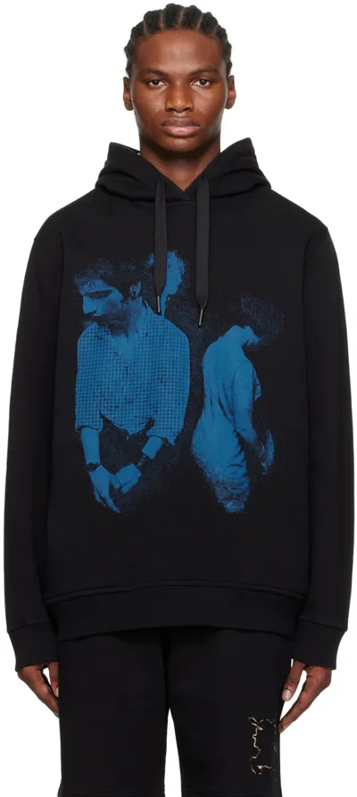 Burberry Mod-print Cotton Hoodie In Black