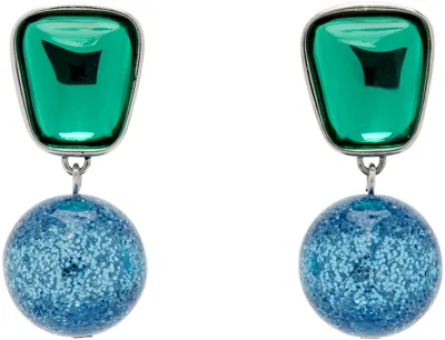 Mondo Mondo Green & Blue Acme Earrings In Iguana