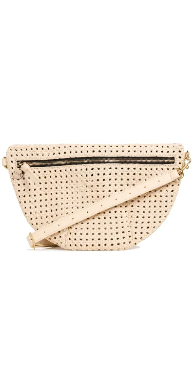 Clare V Grande Fanny In Cream Rattan