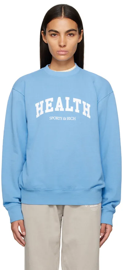 Sporty And Rich Health Ivy Crewneck Sweatshirt In Blue