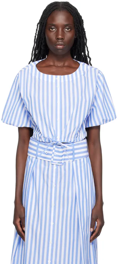 Staud Ellington Top In Sea Stripe