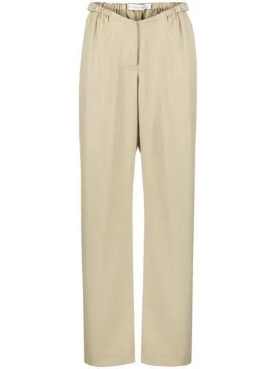 Christopher Esber Contorta V-waist Wide-leg Crepe Trousers In Neutrals