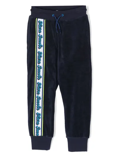 Marc Jacobs Kids' Logo-band Velvet Trousers In Blue