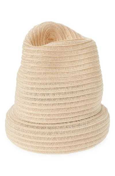 Esenshel Yoko Cuff Woven Hat In Natural