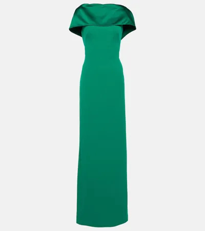 Safiyaa Inaya Crêpe Gown In Green