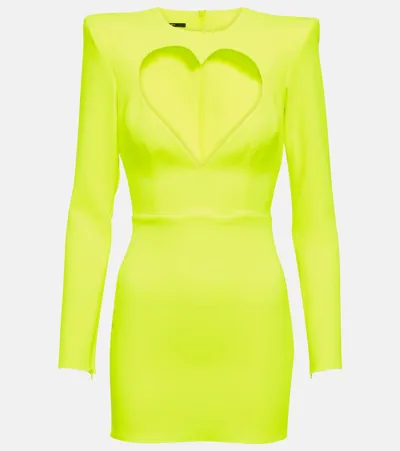 Alex Perry Heart Cutout Minidress In Yellow