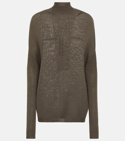 Rick Owens Crafter Virgin Wool Sweater In Brown