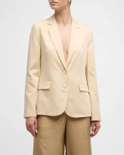 Joseph Belmore Single-breasted Cotton-silk Jacket In Alabaster