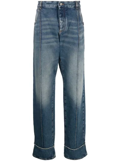 Balmain Faded Straight-leg Jeans In Blue