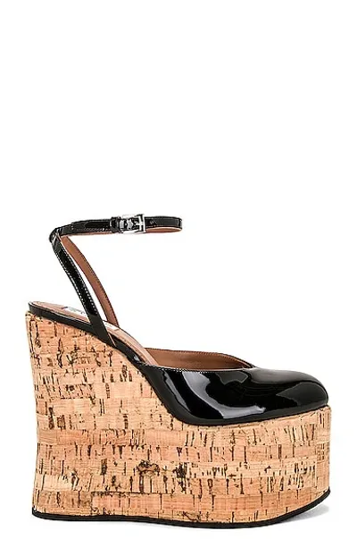 Alaïa Patent Leather Wedge Sandals In Noir