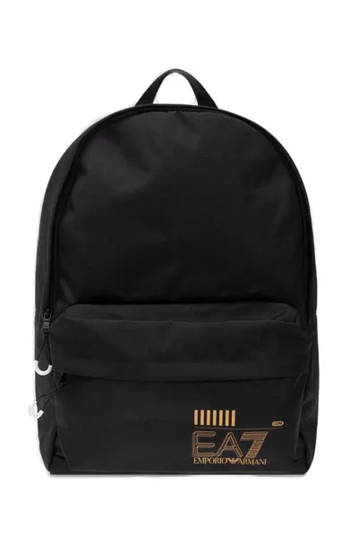 Ea7 Emporio Armani Train Core Zipped Backpack In Black