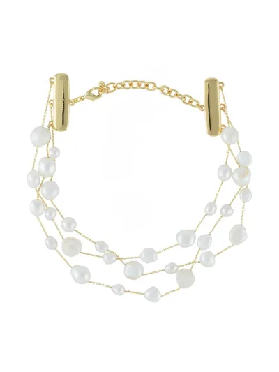 Cult Gaia Nyala Pearl Chocker In Gold