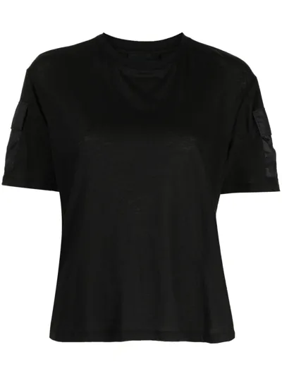 Cynthia Rowley Women's Pocket-sleeve Cotton T-shirt In Black