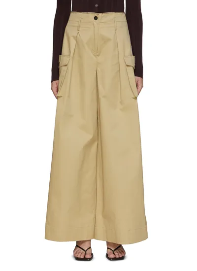 Co Wide-leg Cargo Pants In Khaki