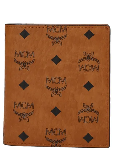 Mcm Veritas Mini Monogram Wallets, Card Holders Brown In Marrón