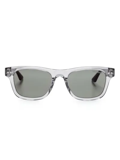 Montblanc Logo-plaque Square-frame Sunglasses In Black