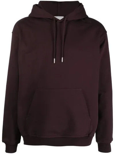 Closed Drawstring Organic Cotton Hoodie In Purple