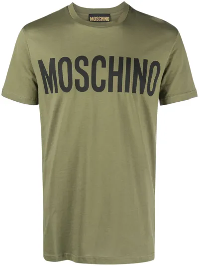 Moschino Logo-print Cotton T-shirt In Green