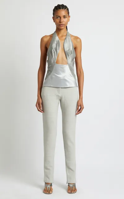 Christopher Esber Pants In White Cotton In Grey